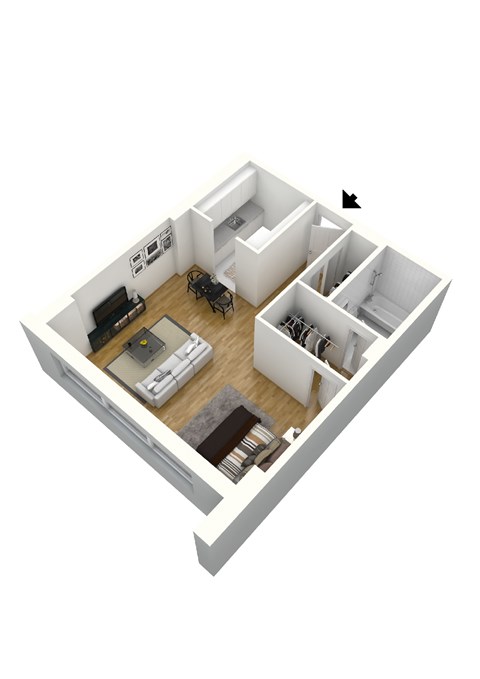 S1B Floor Plan at Sherwood at Southern Towers, Alexandria